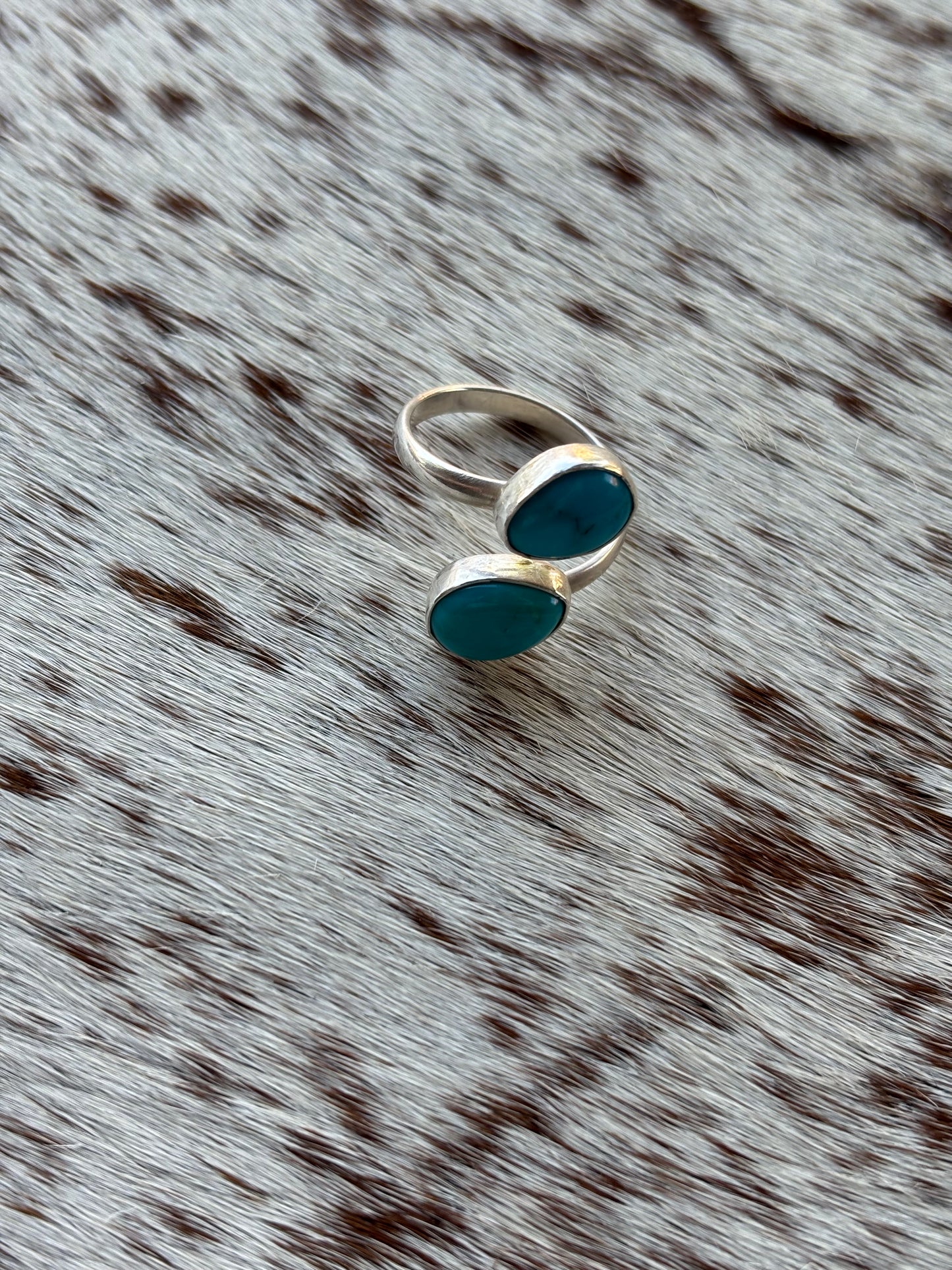 Turquoise Double Adjustable Ring Size 7.5