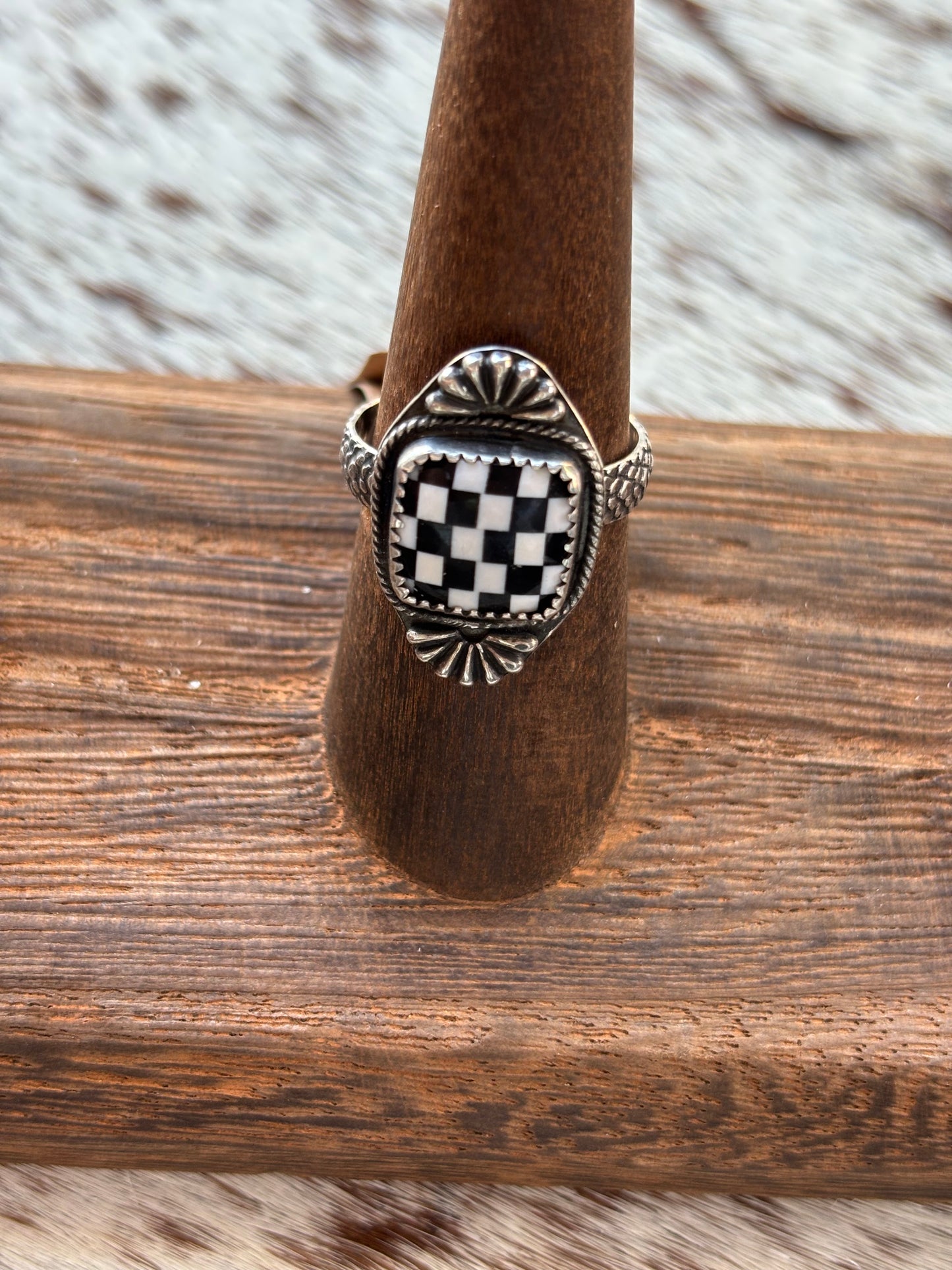 Checkered Ring Size 7.5