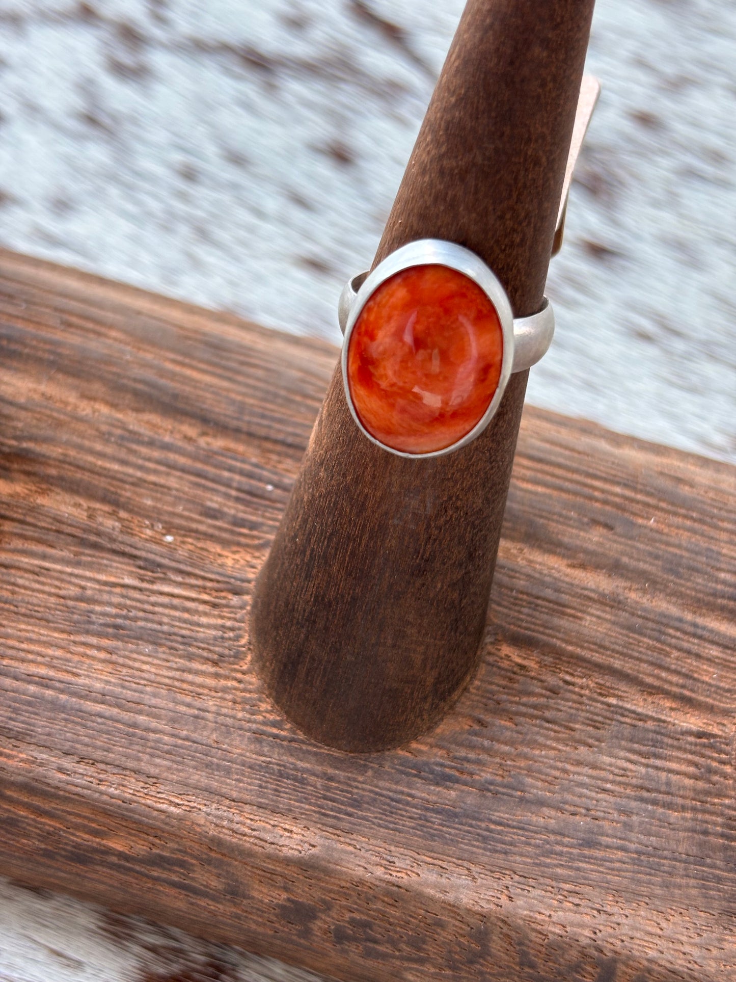 Orange Spiny Oyster Ring Size 5