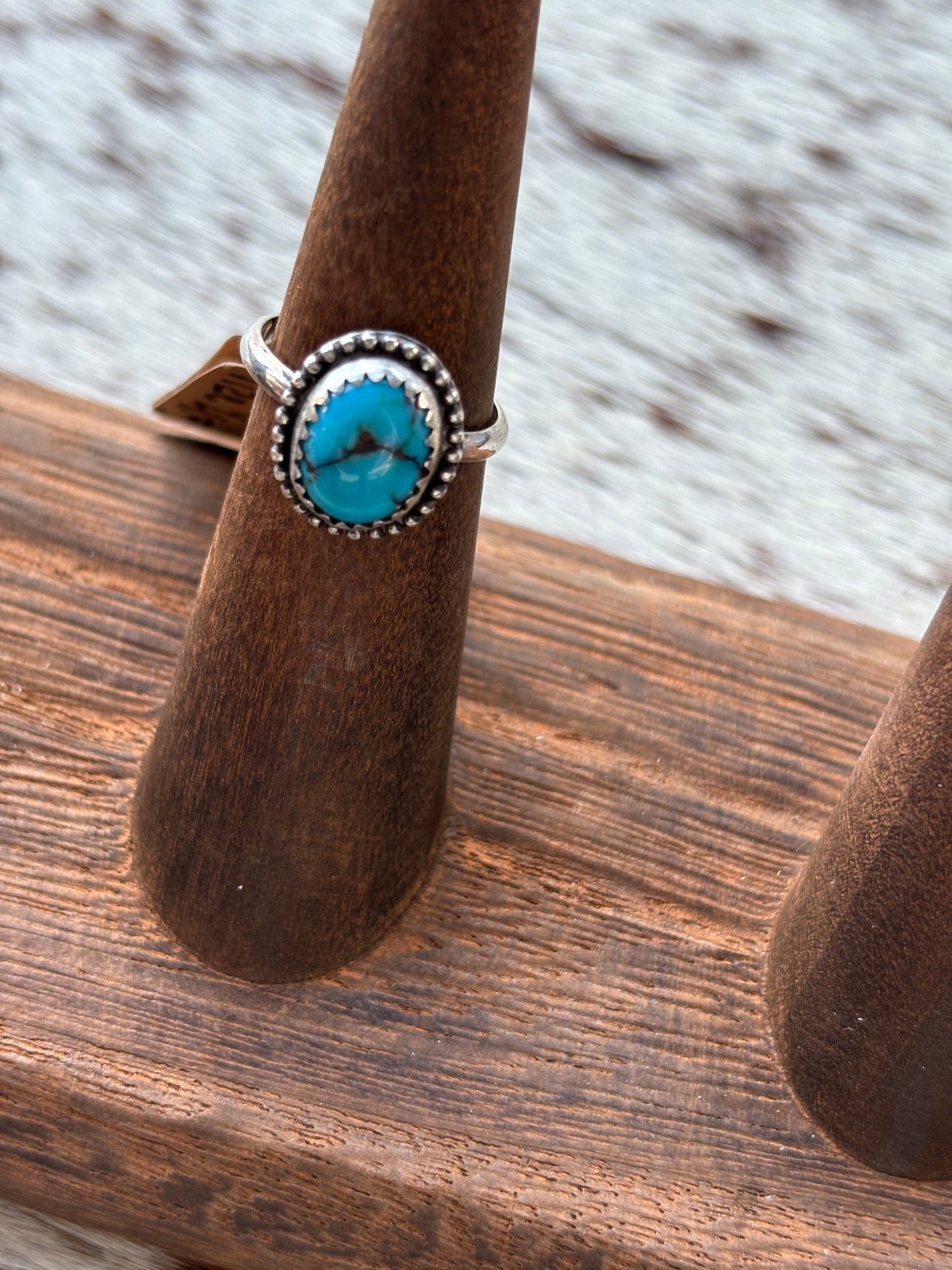 Turquoise Ring Navajo Blue Size 4.5
