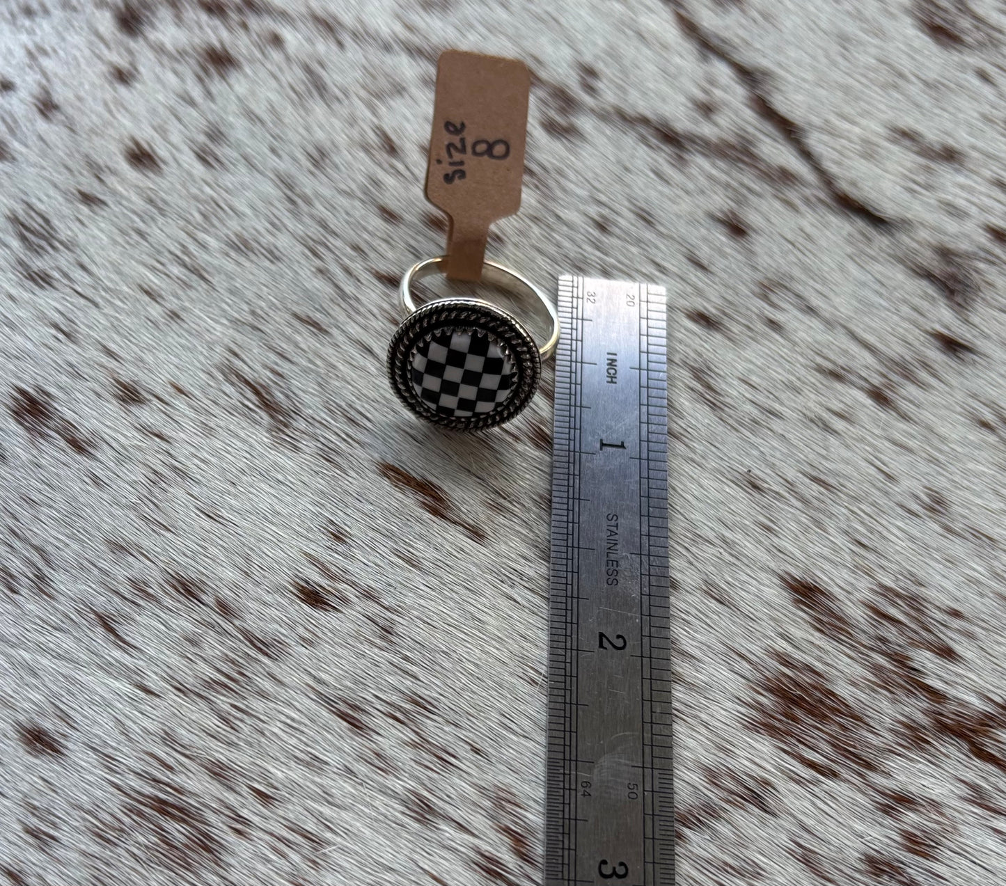 Checkered Ring Size 7.75