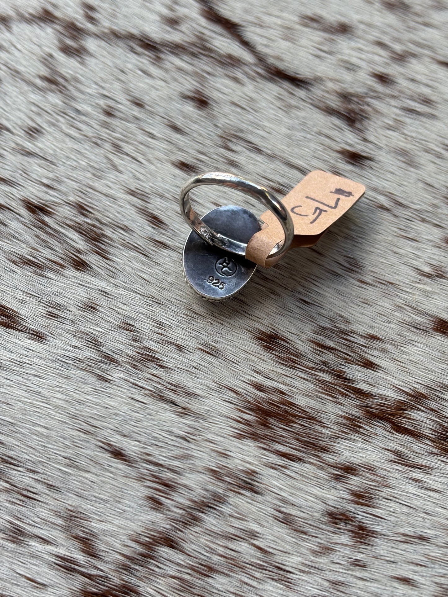 Blue Checkered Ring Size 7.5