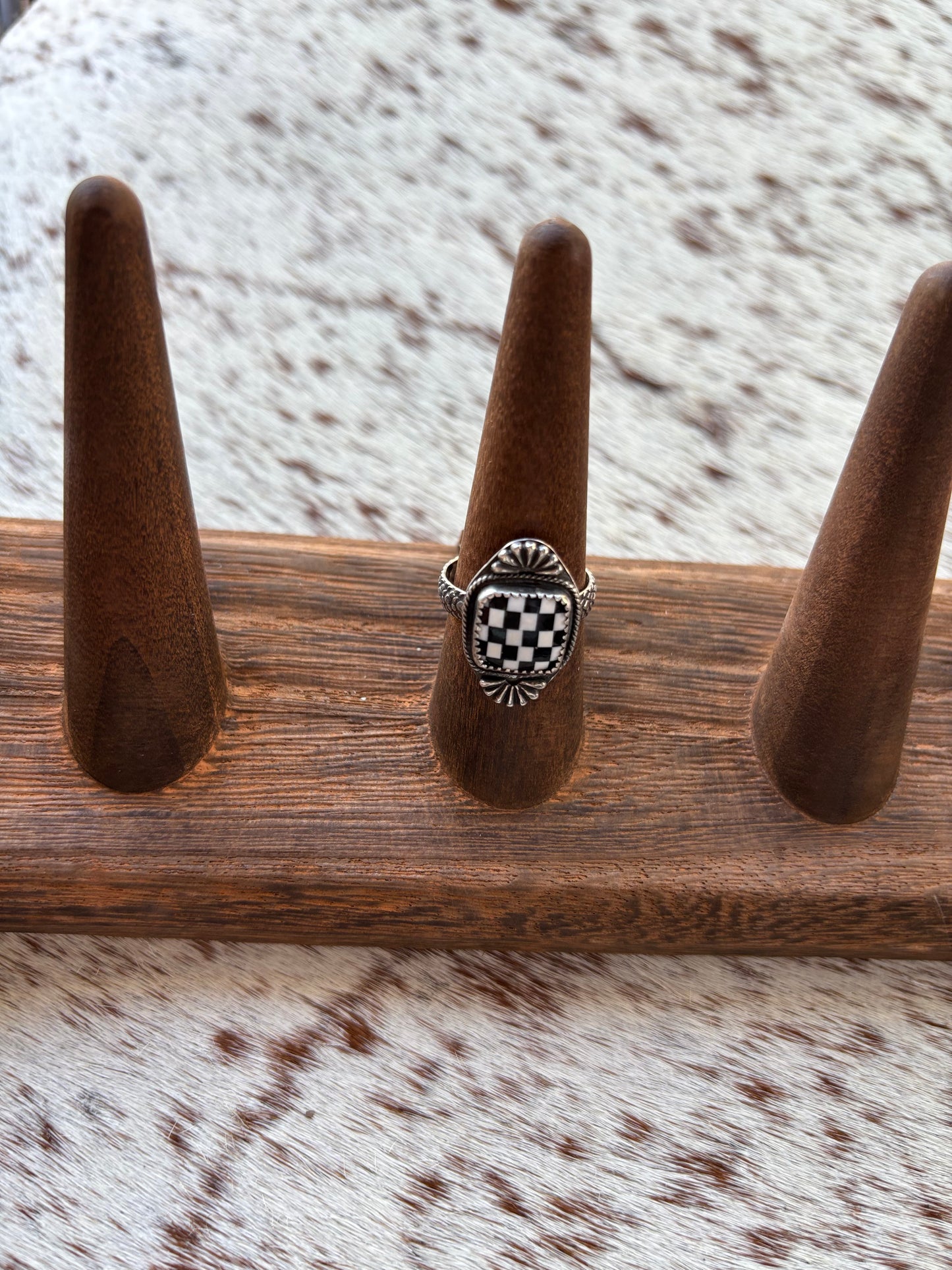 Checkered Ring Size 7.5