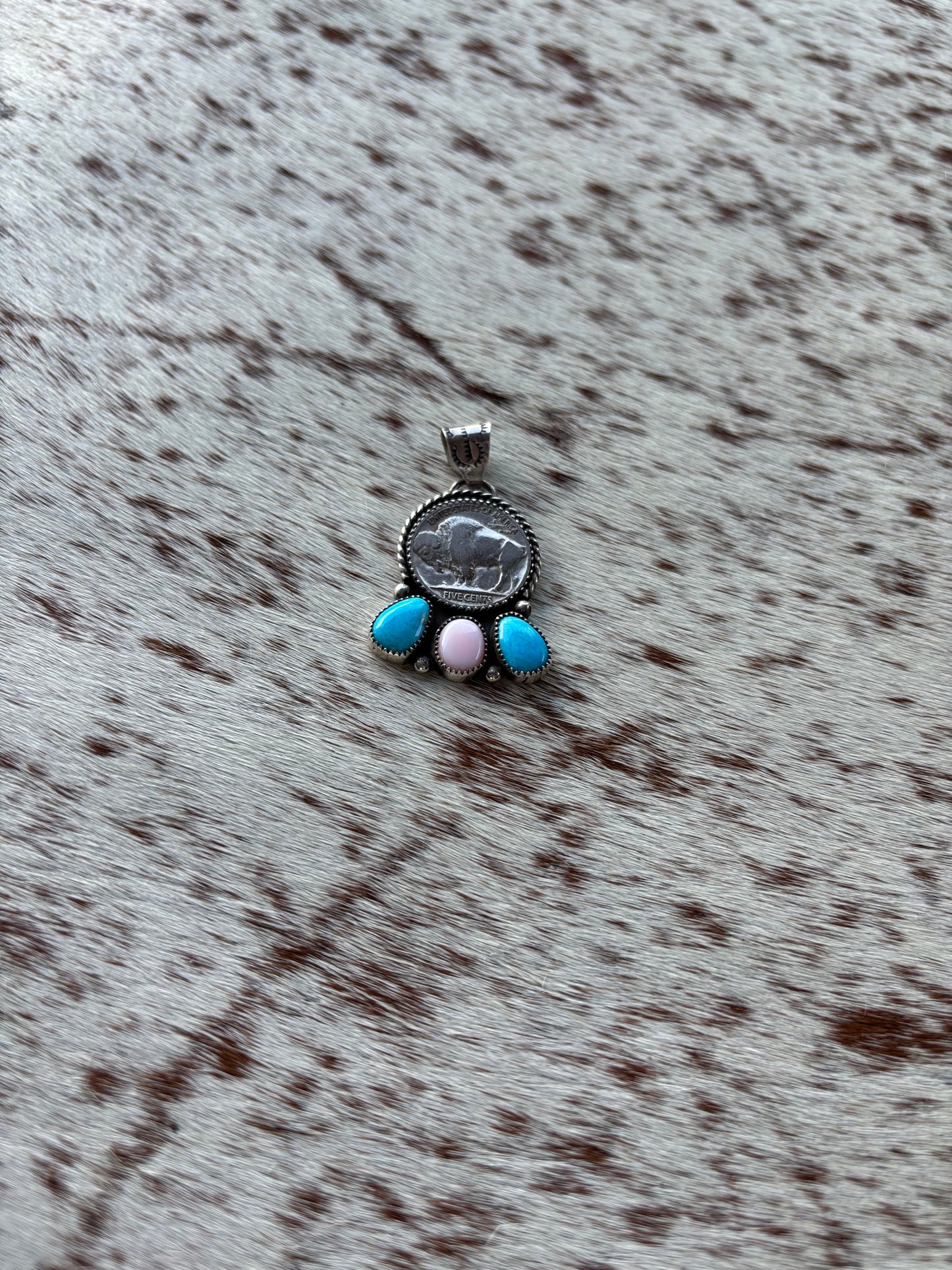Turquoise Buffalo Nickel Pendant