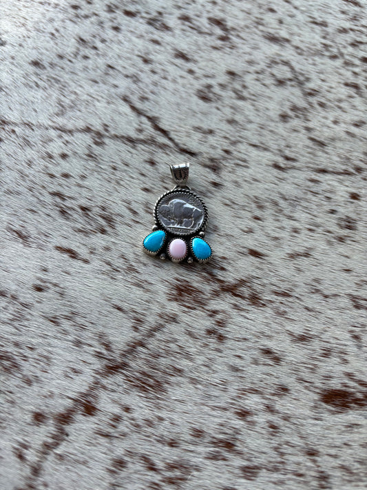 Turquoise Buffalo Nickel Pendant