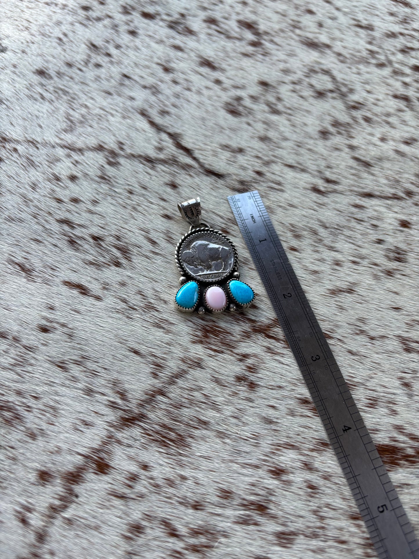 Turquoise Buffalo Nickel Pendant