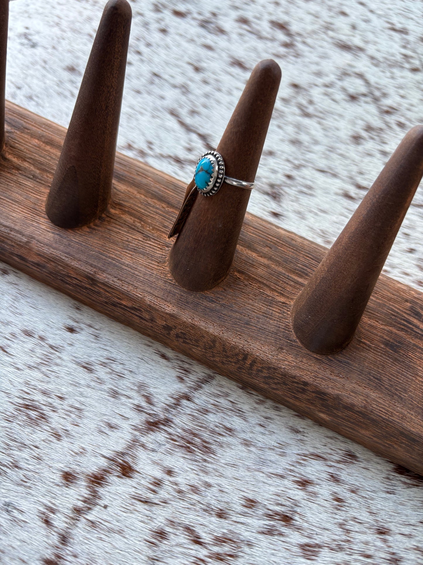 Turquoise Ring Navajo Blue Size 4.5