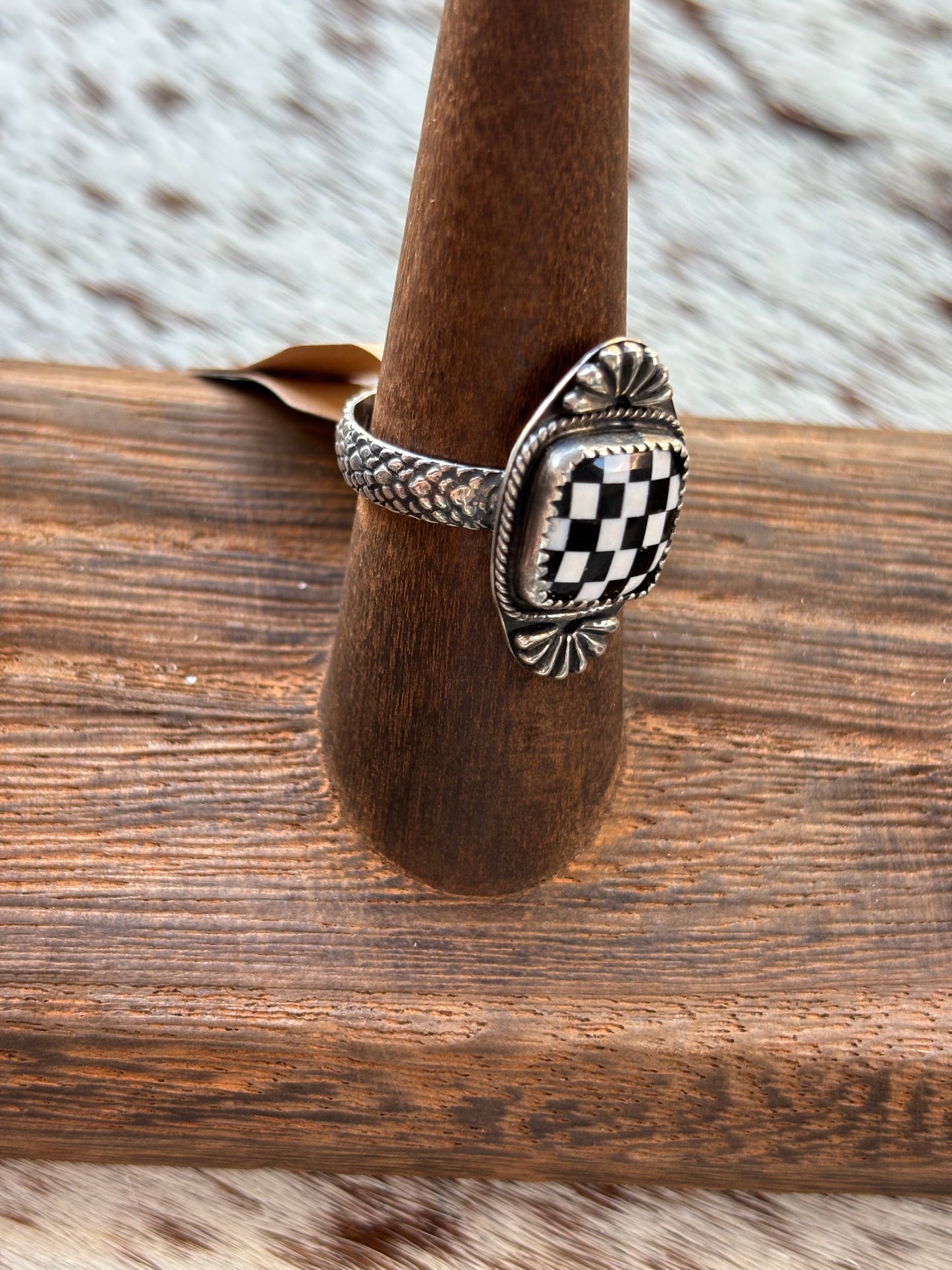 Checkered Ring Size 7.5