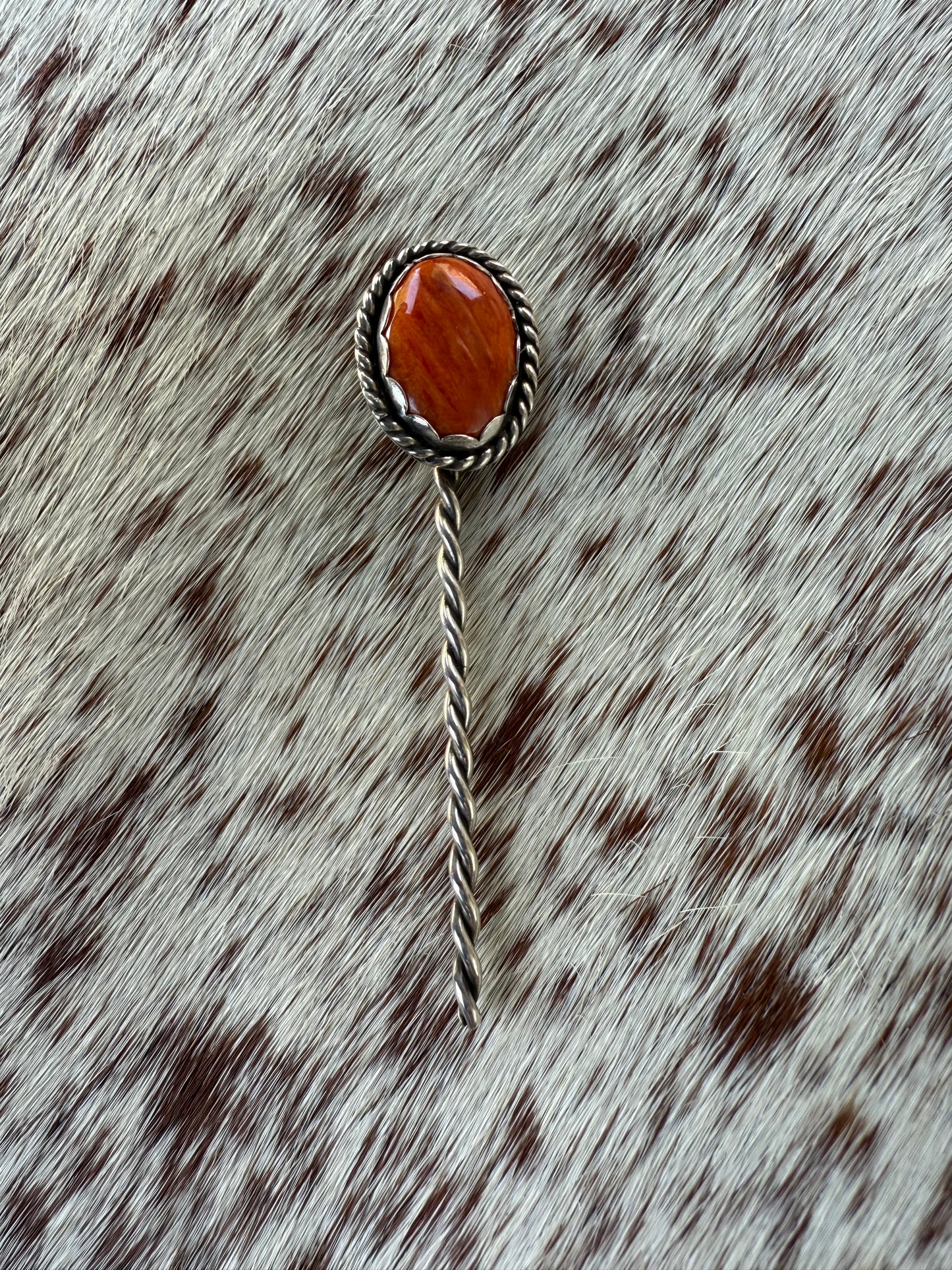Orange Spiney Hat Pin