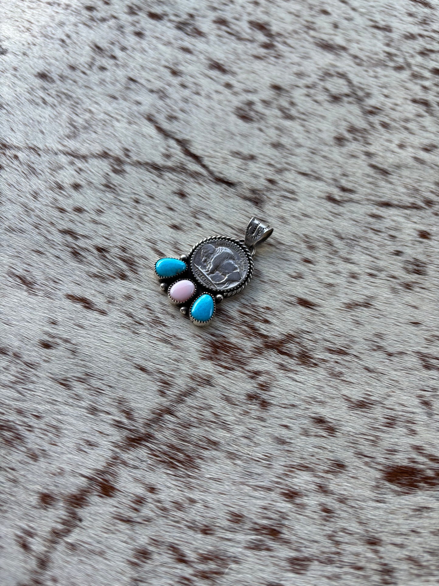 Turquoise Buffalo Nickel Pendant
