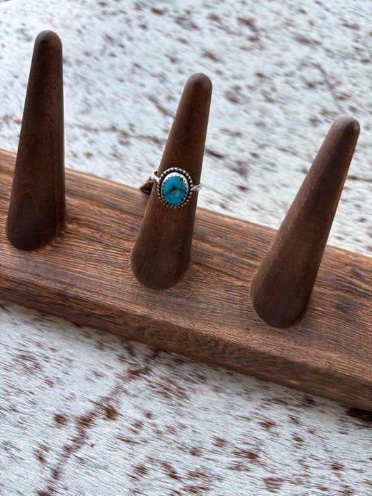 Turquoise Ring Navajo Blue Size 4.5