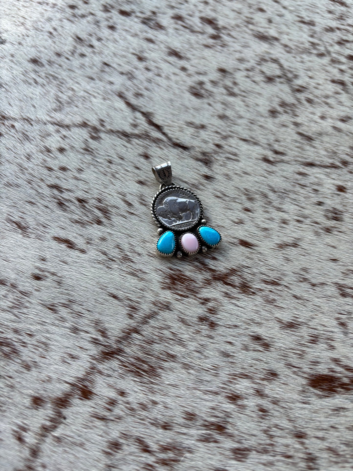 Turquoise Buffalo Nickel Pendant