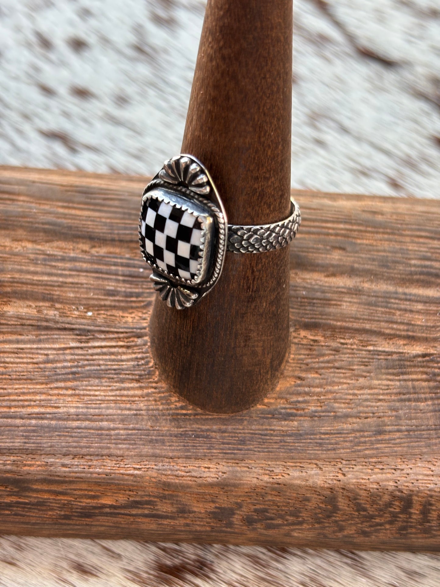 Checkered Ring Size 7.5