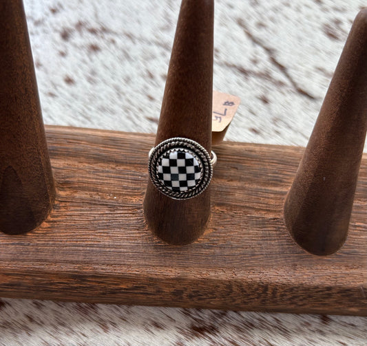 Checkered Ring Size 7.75