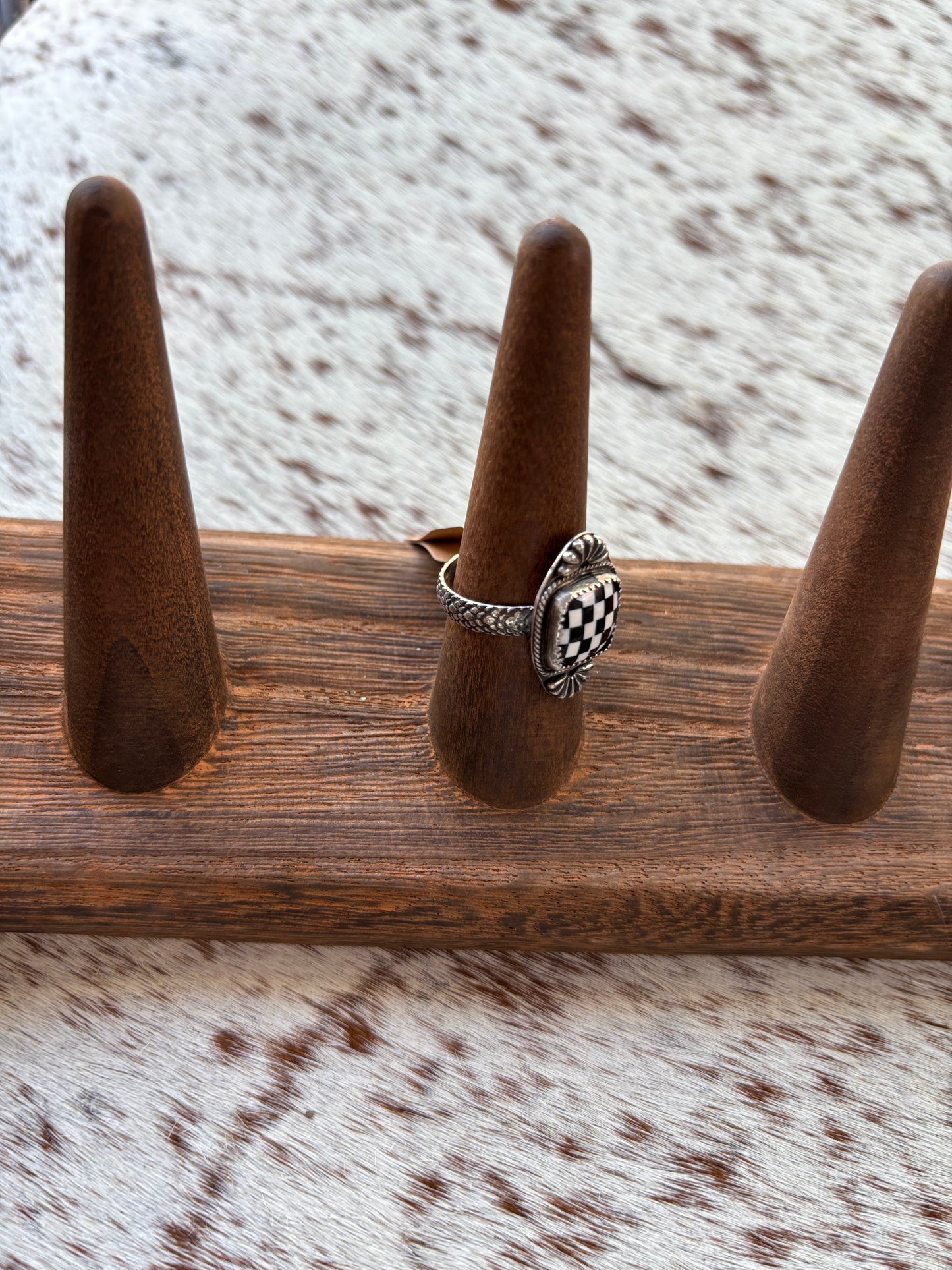 Checkered Ring Size 7.5