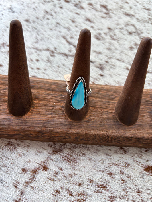 Turquoise Ring Navajo Blue Size 8.25