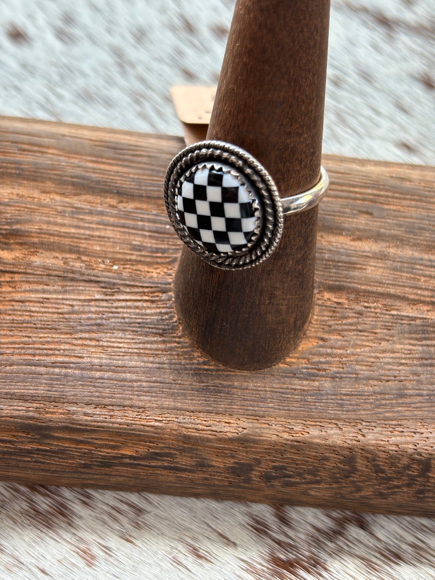 Checkered Ring Size 7.75