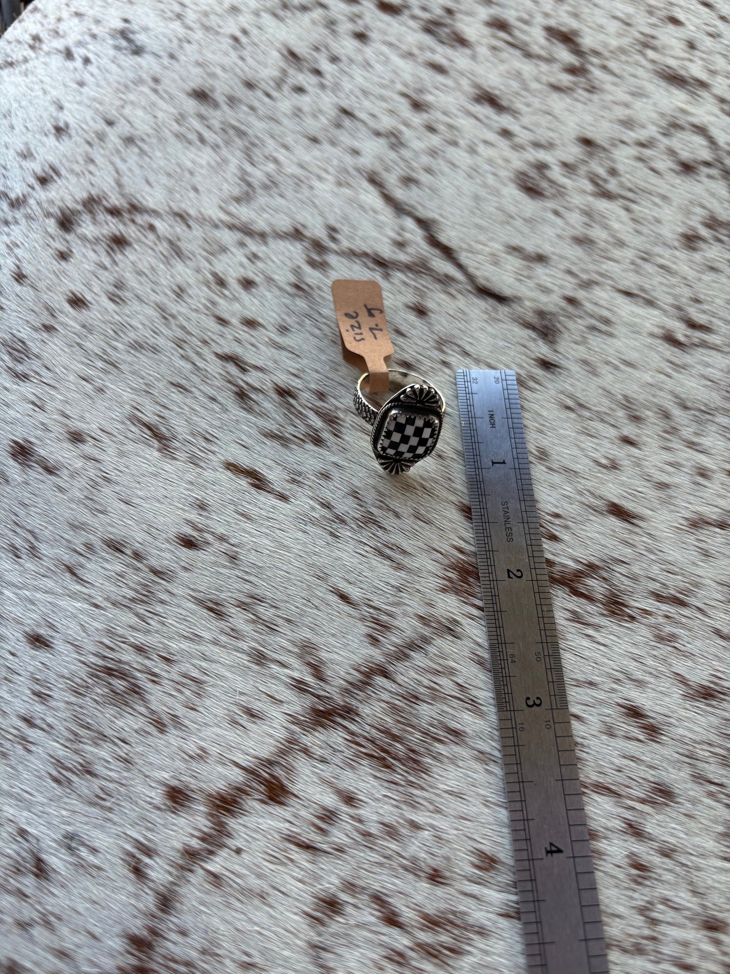 Checkered Ring Size 7.5