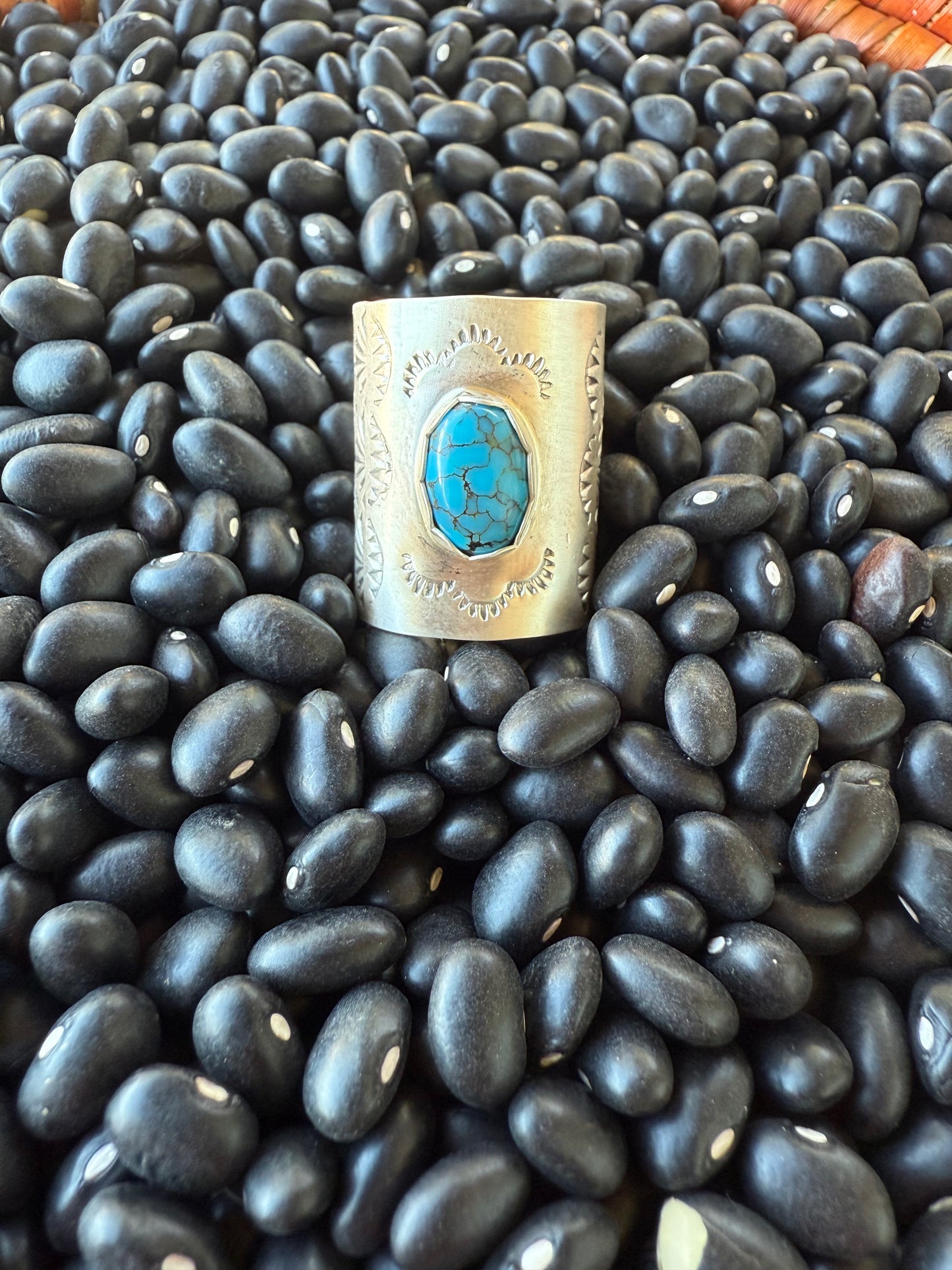 Egyptian Turquoise Webbed Hair Cuff