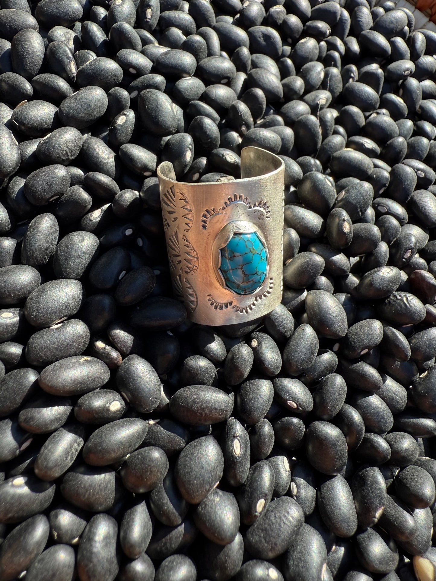 Egyptian Turquoise Webbed Hair Cuff