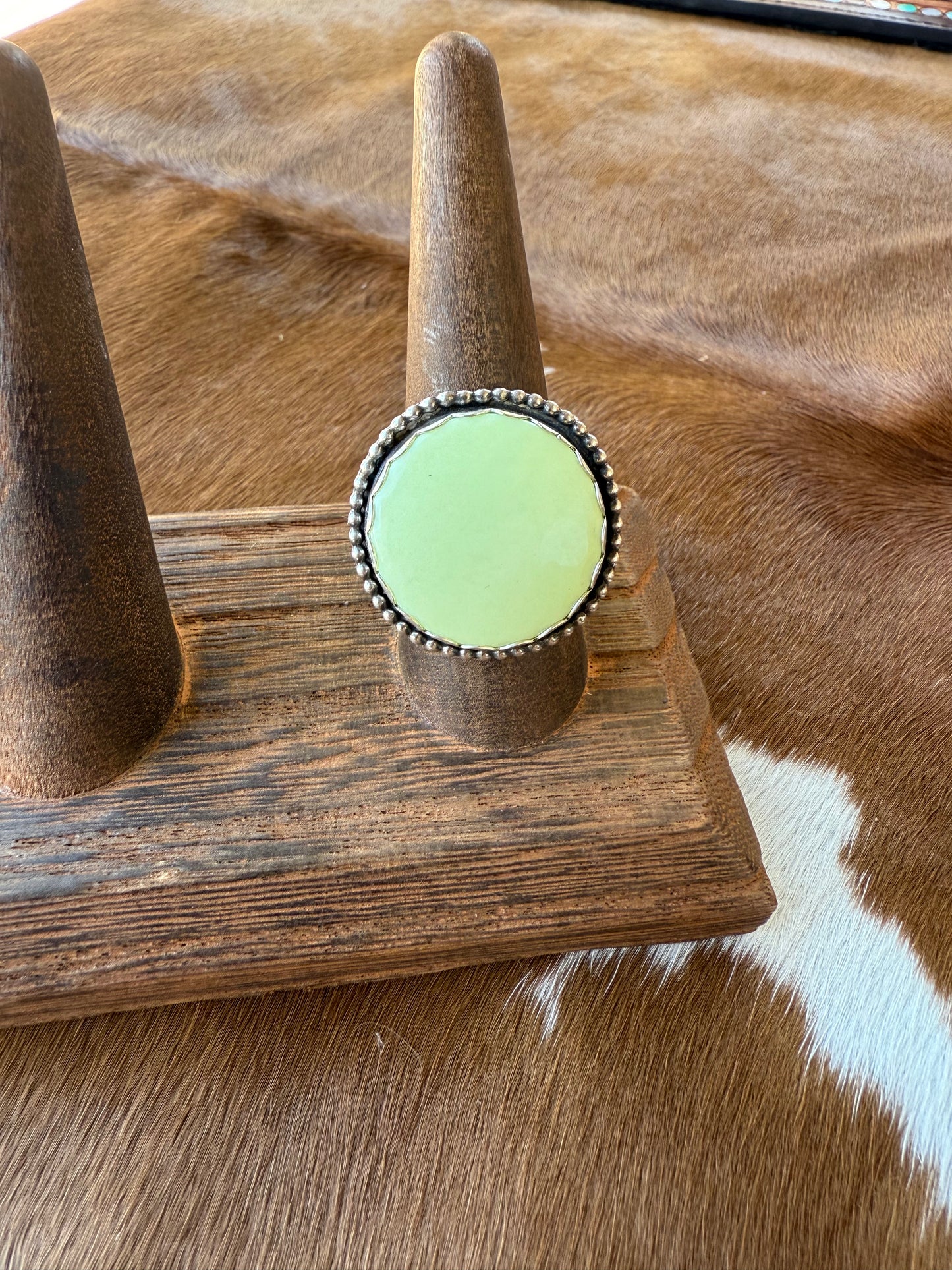 Lemon Chrysoprase Ring Size 9