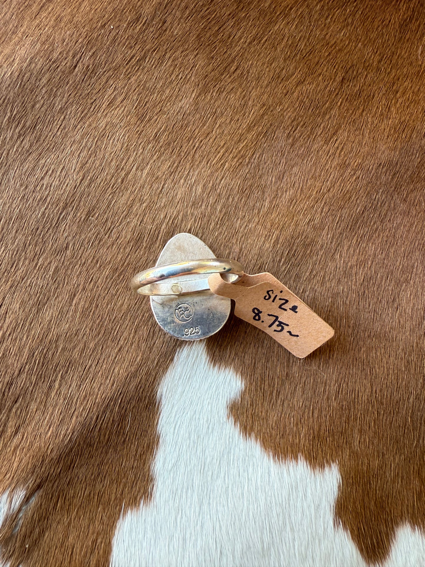 Black Solid/Checkered Ring Size 8.75