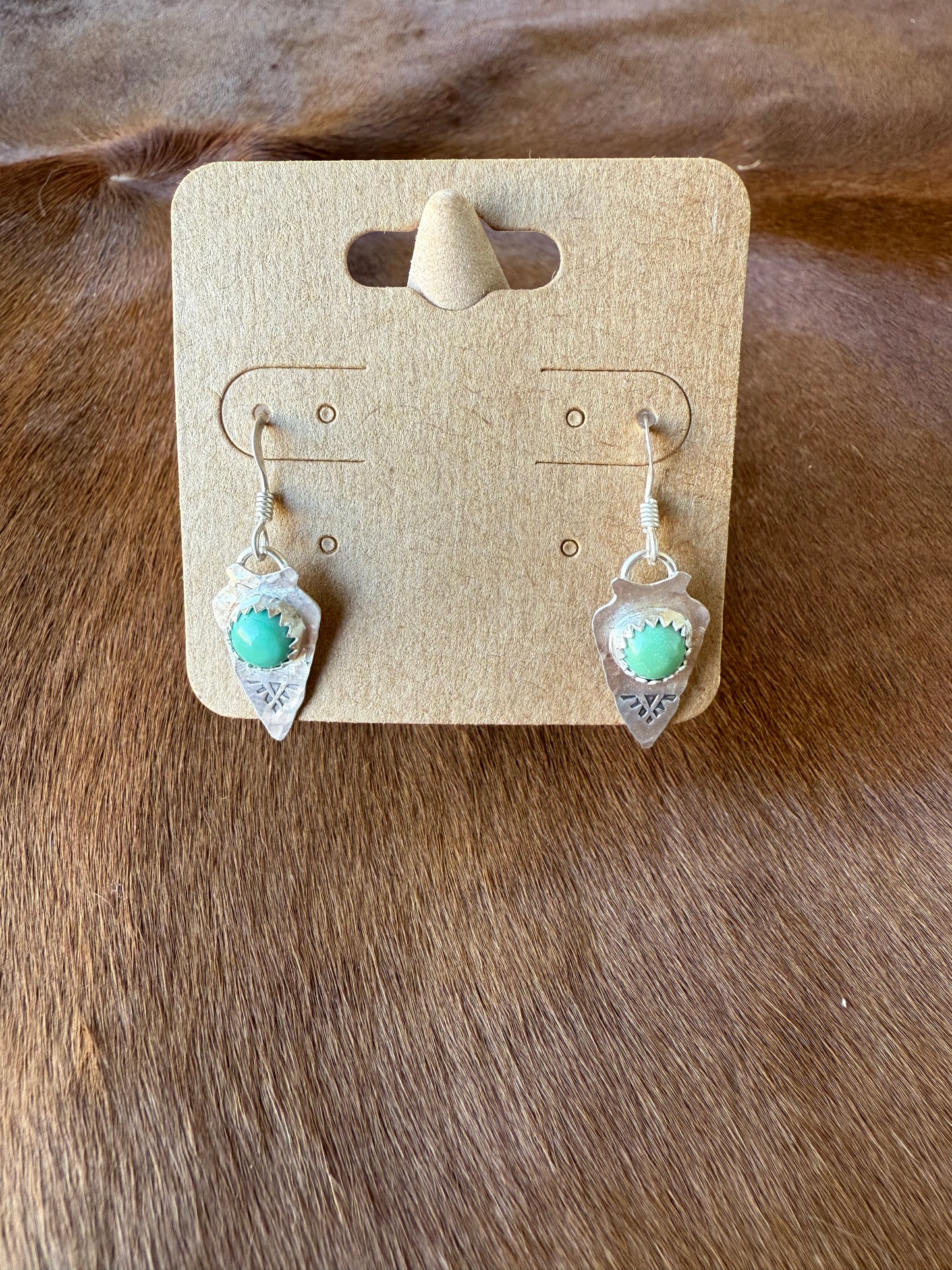 Kingman Turquoise Arrowhead Earrings