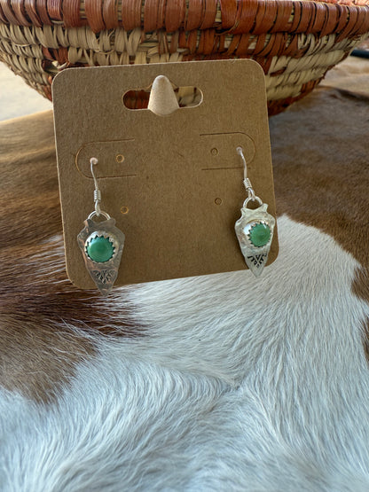Kingman Turquoise Arrowhead Earrings