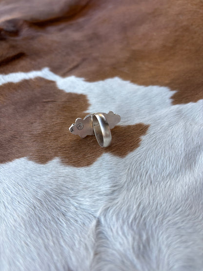 Turquoise and Spiny Oyster Ring Size 7.5